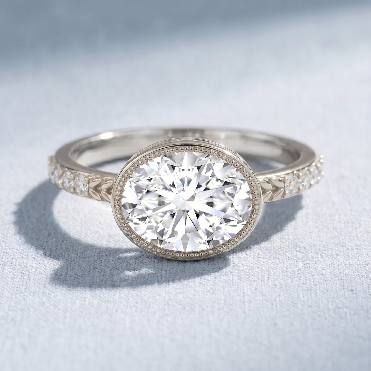 IGI Certified Lab Diamond Engagement Ring with 2 Carat Oval