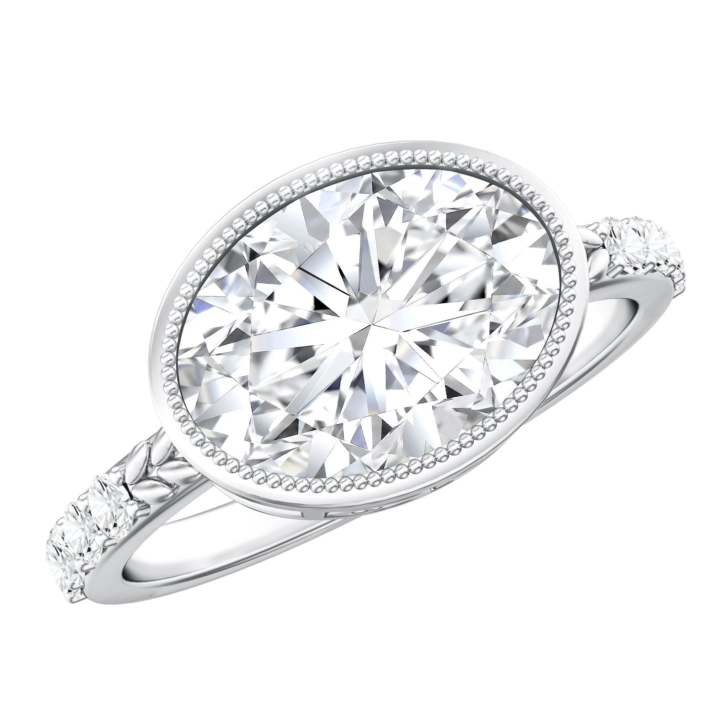 3 Carat Big Lab Grown Diamond Bezel Set Engagement Ring with IGI Certificate