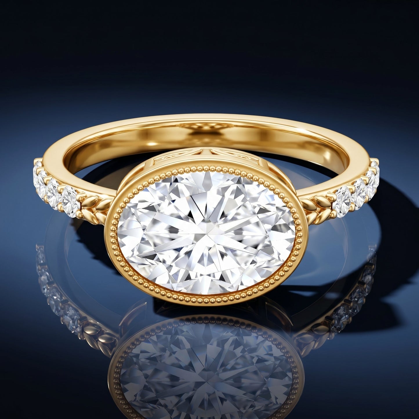 3 Carat Big Lab Grown Diamond Bezel Set Engagement Ring with IGI Certificate
