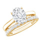 IGI Certified 2 Carat Oval Lab Grown Diamond Bridal Ring Set of 2