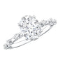 IGI Certified 2 Carat Lab Grown Diamond Oval Engagement Ring with Spaced Accent