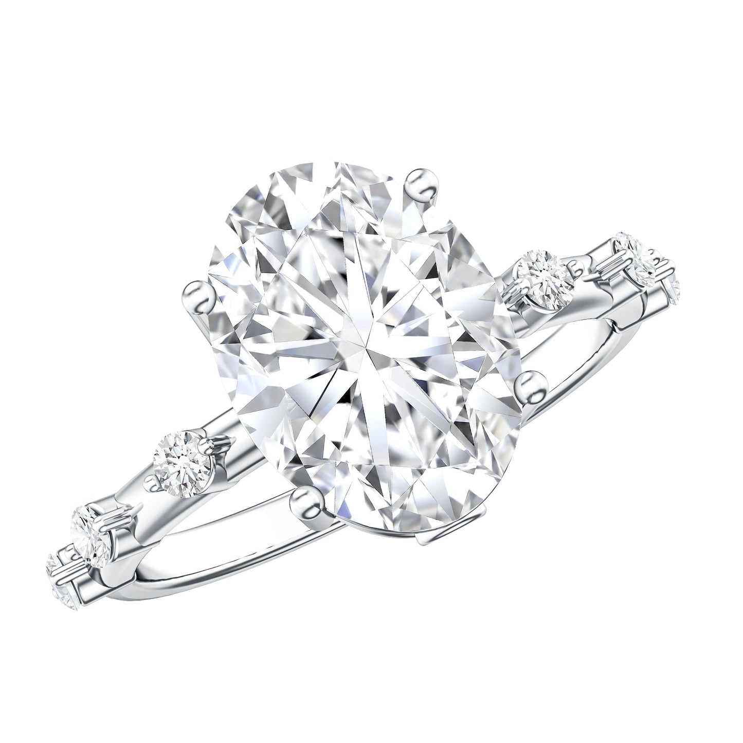 3 Carat Oval Lab Grown Diamond Solitaire Engagement Ring with IGI Certificate