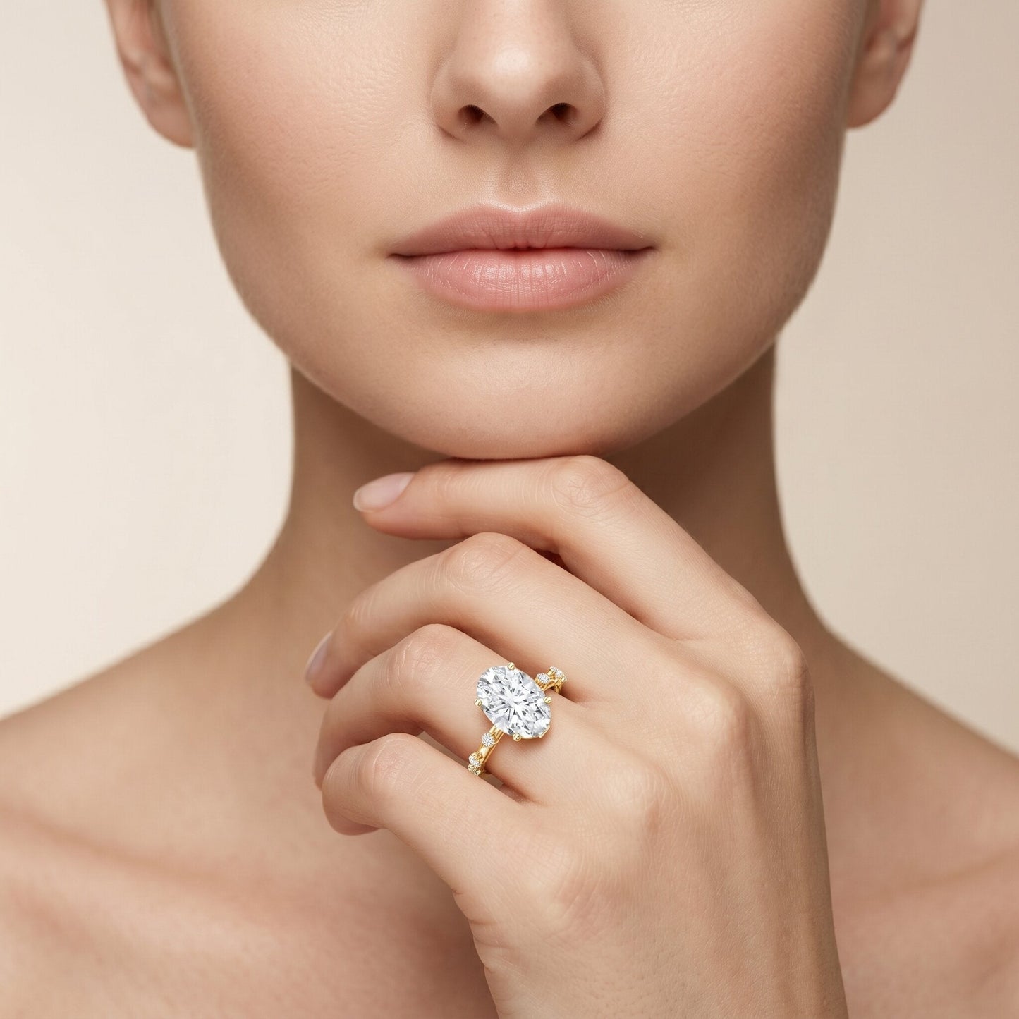 3 Carat Oval Lab Grown Diamond Solitaire Engagement Ring with IGI Certificate