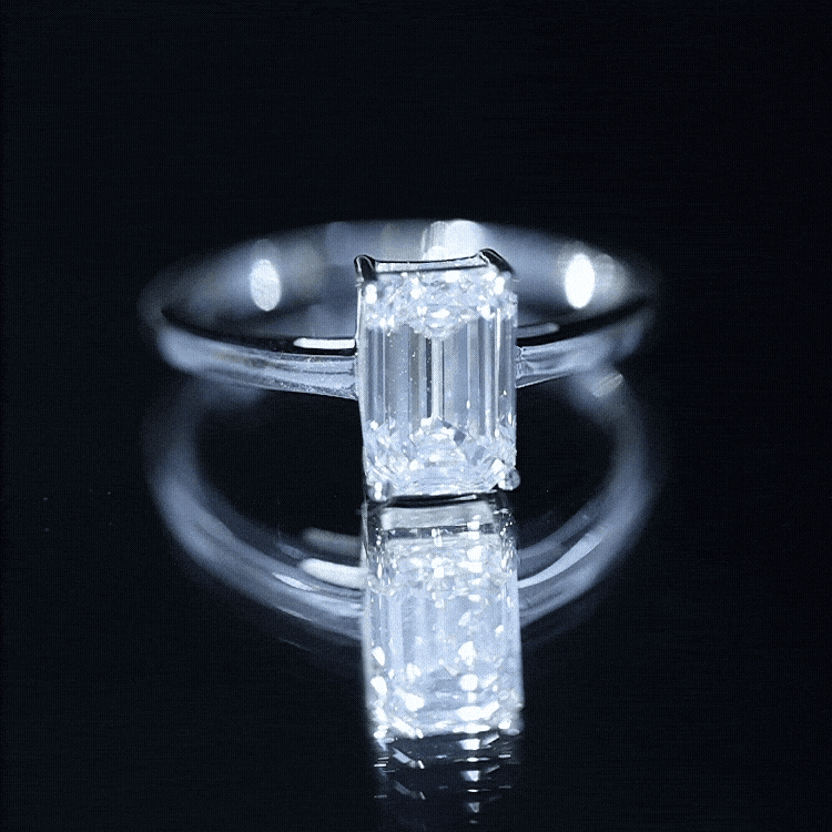 Emerald Cut 2 Carat Engagement Ring with IGI Certified Lab Diamond