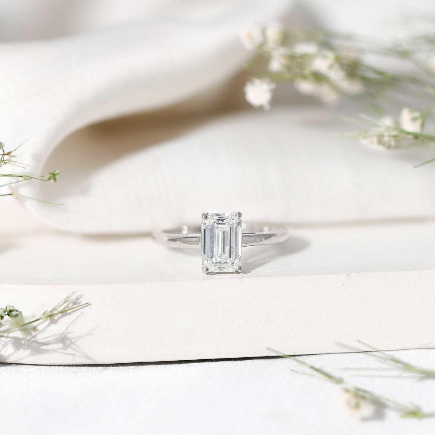 Emerald Cut 2 Carat Engagement Ring with IGI Certified Lab Diamond
