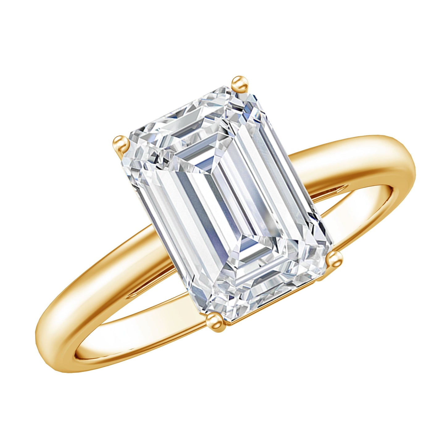 IGI Certified Emerald Cut Lab Grown Diamond 3 Carat Engagement Ring