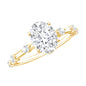 IGI Certified 1 Carat Oval Lab Grown Diamond Engagement Ring with Spaced Accent