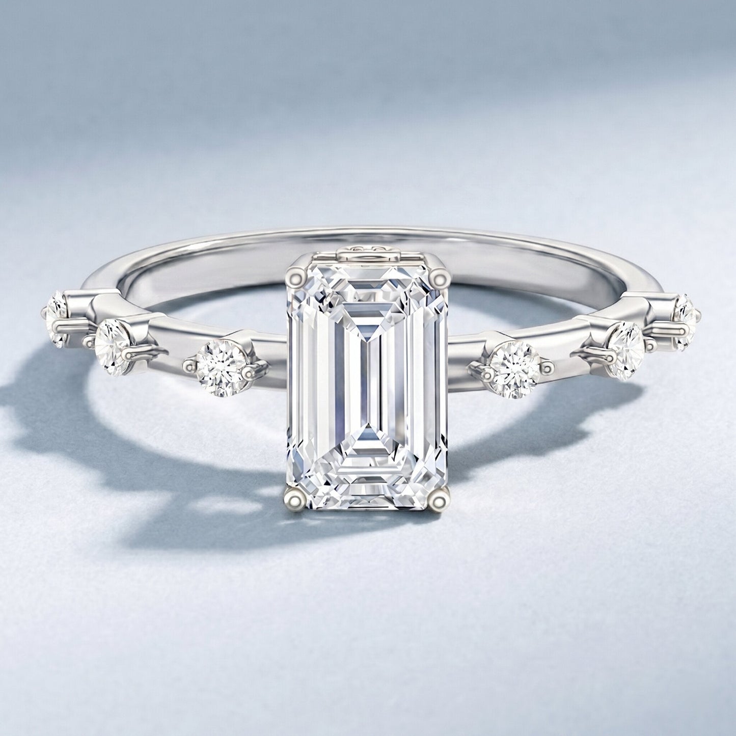Emerald Cut 2 Carat Lab Grown Diamond Engagement Ring IGI Certified