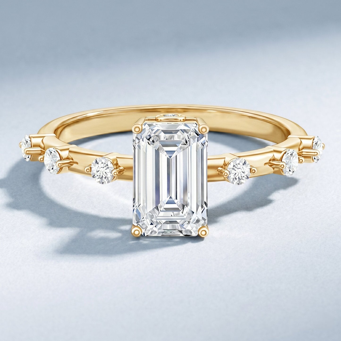 Emerald Cut 2 Carat Lab Grown Diamond Engagement Ring IGI Certified