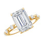 IGI Certified 4 Carat Lab Grown Emerald Cut Diamond Engagement Ring with Spaced Accent