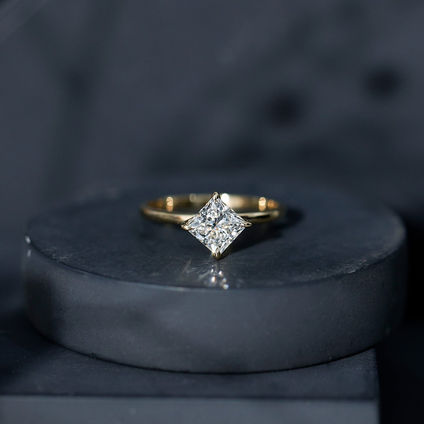 1 Carat Lab Created Diamond Princess Cut Engagement Ring IGI Certified