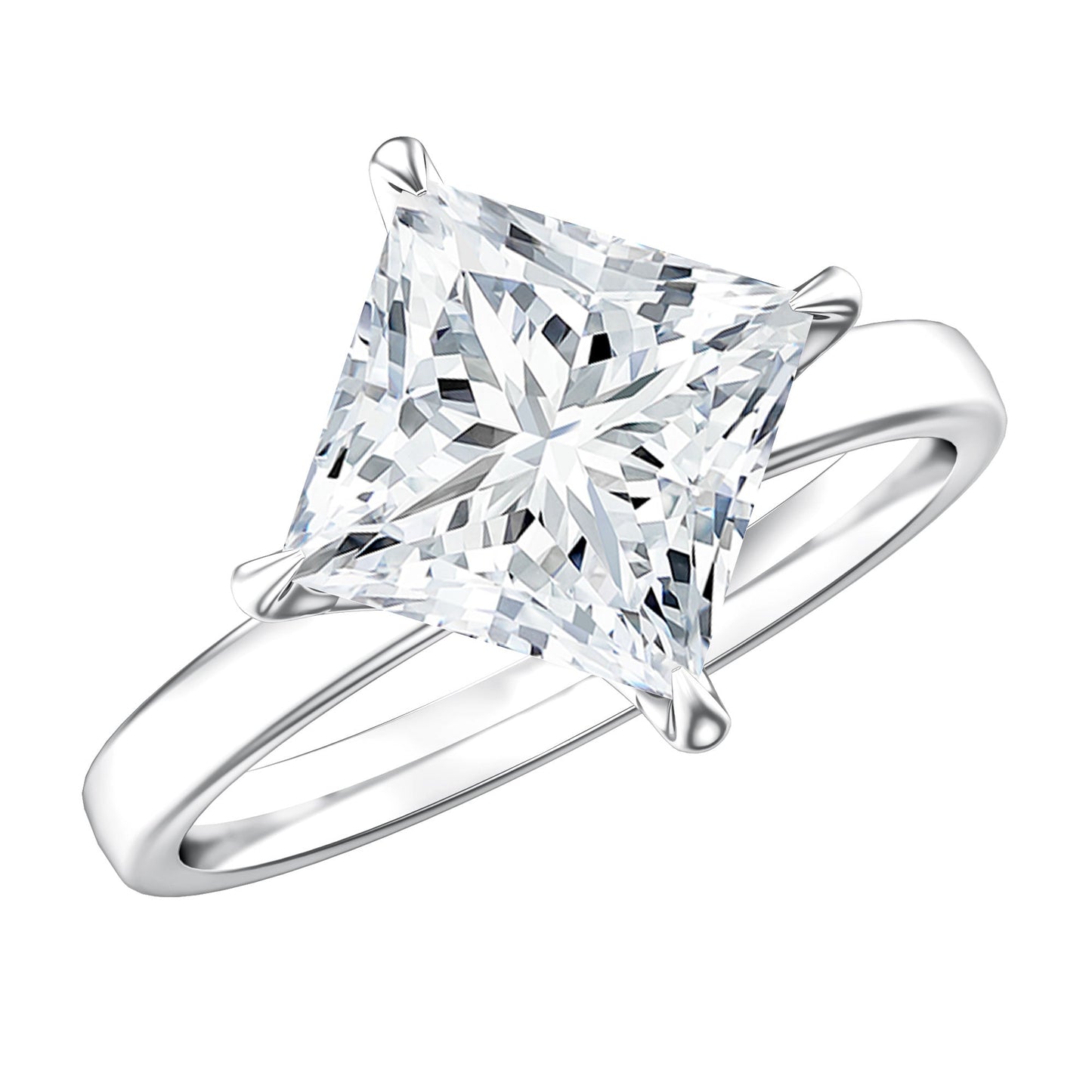 IGI Certified Lab Grown Diamond 3 Carat Princess Cut Engagement Ring