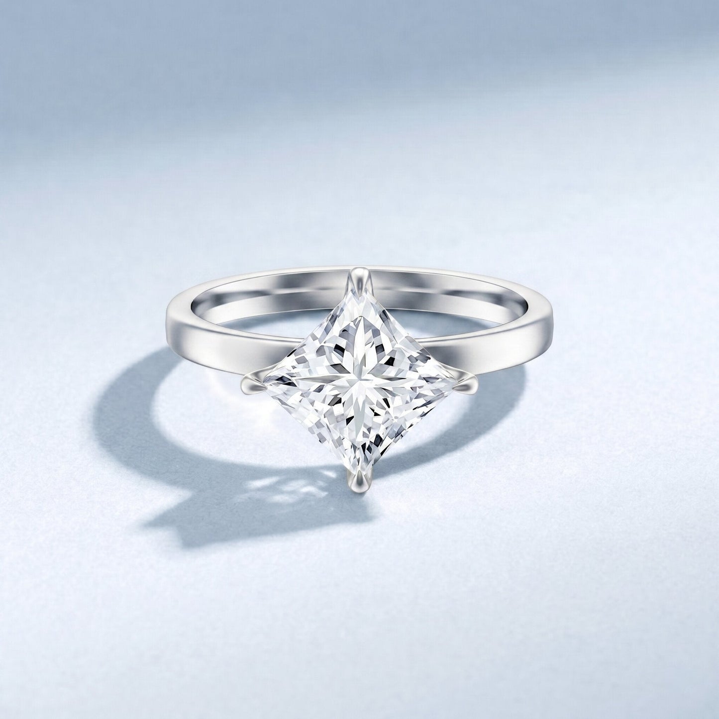 IGI Certified Lab Grown Diamond 3 Carat Princess Cut Engagement Ring