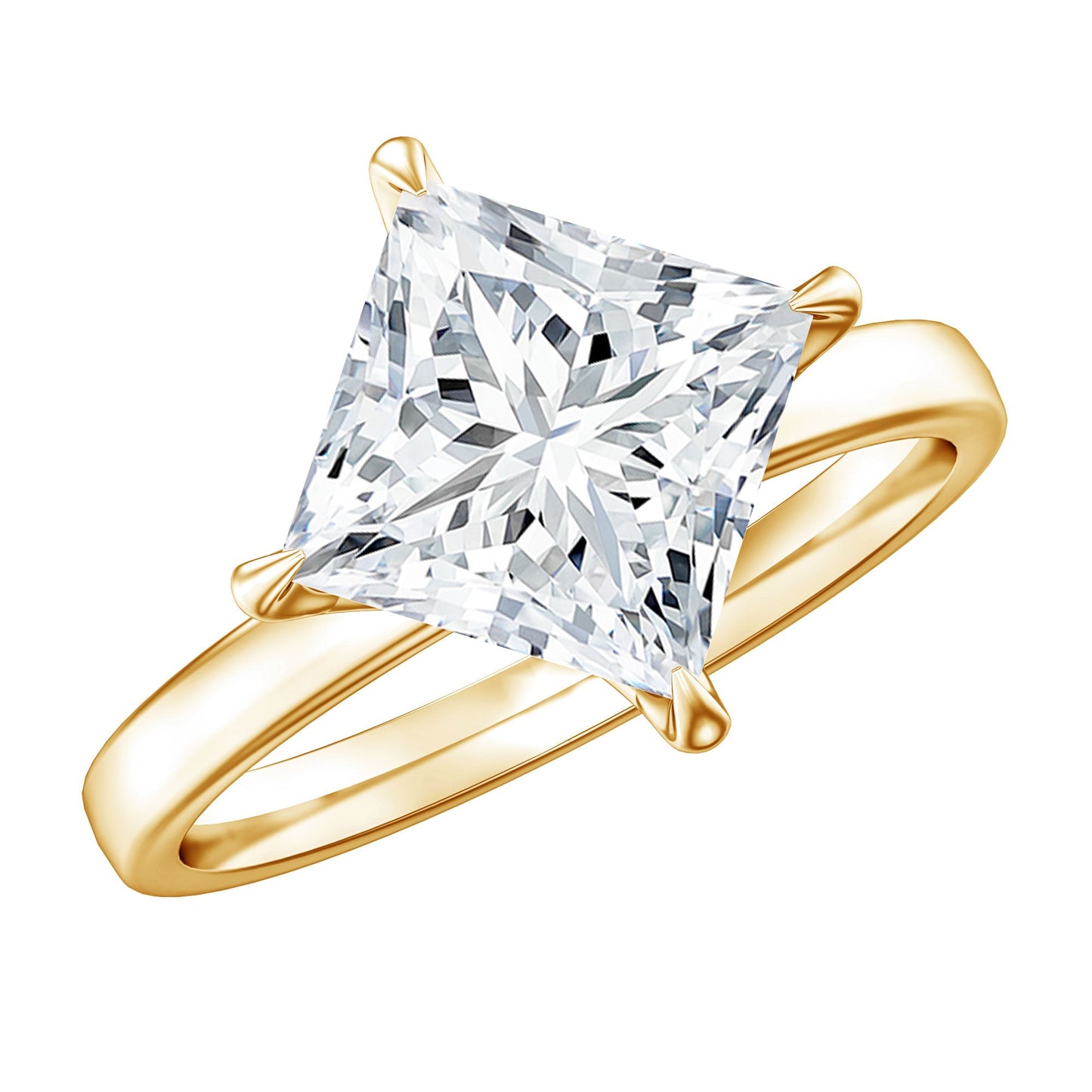 IGI Certified Lab Grown Diamond 3 Carat Princess Cut Engagement Ring