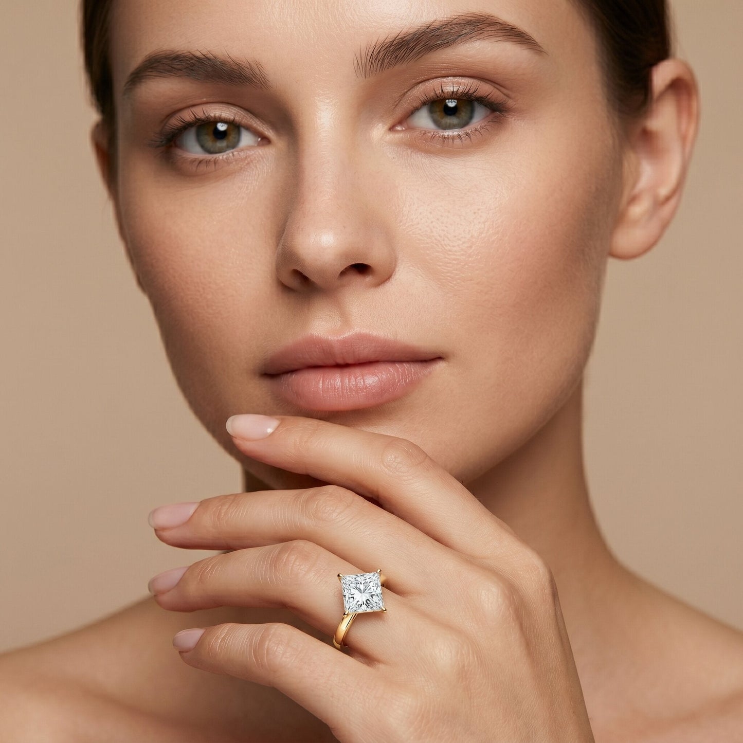 IGI Certified Lab Grown Diamond 3 Carat Princess Cut Engagement Ring