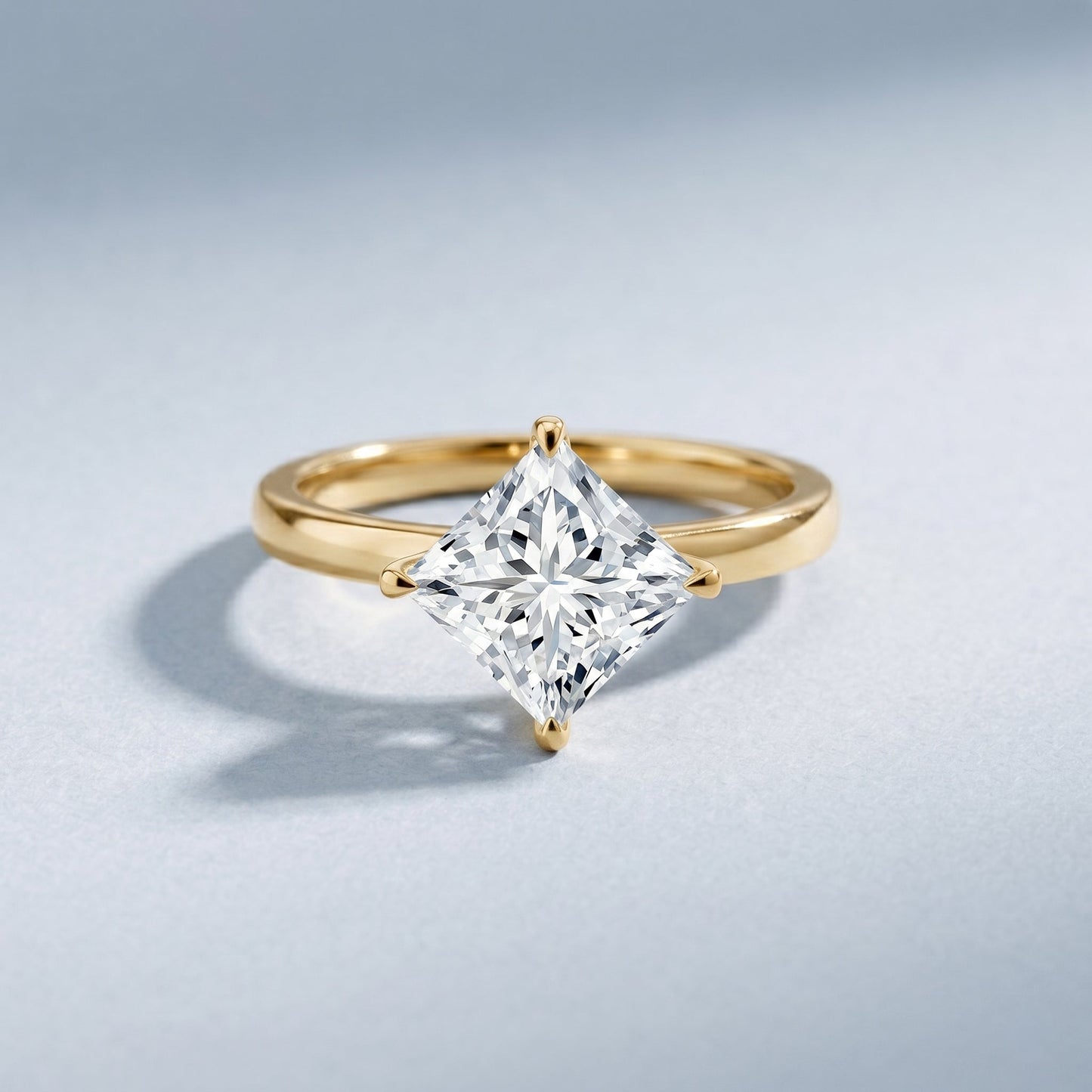 IGI Certified 4 Carat Princess Cut Lab Grown Diamond Engagement Ring
