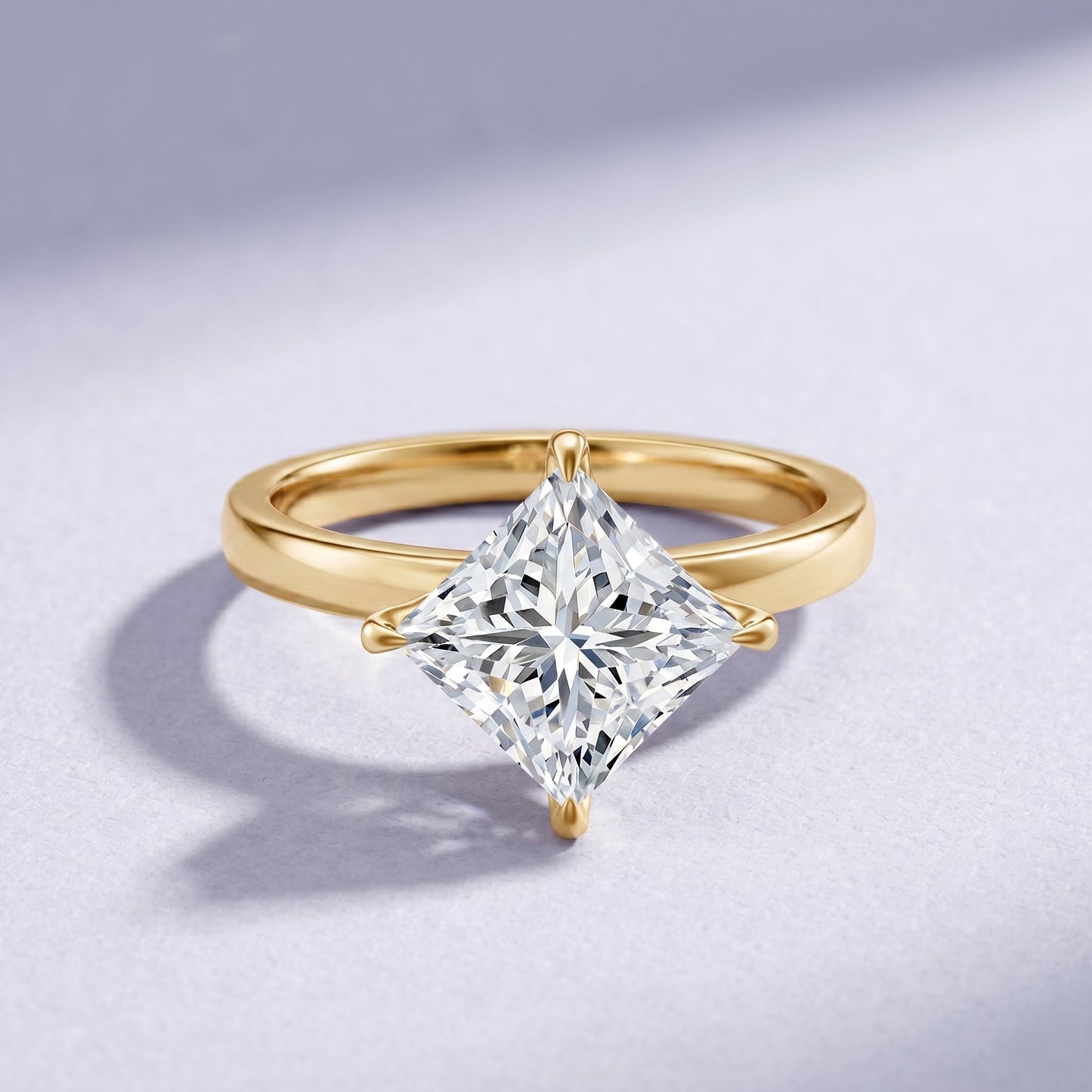 IGI Certified 4 Carat Princess Cut Lab Grown Diamond Engagement Ring