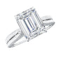 Ethically Sourced 3 Carat Lab Grown Diamond Emerald Cut Engagement Ring IGI Certified