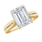 Ethically Sourced 3 Carat Lab Grown Diamond Emerald Cut Engagement Ring IGI Certified