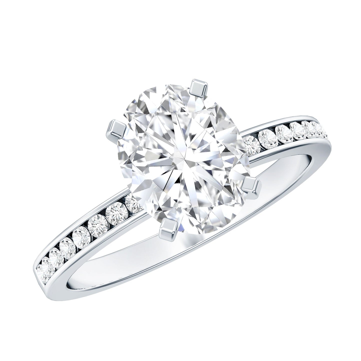 IGI Certified 2 Carat Lab Grown Diamond Oval Engagement Ring With Side Stones