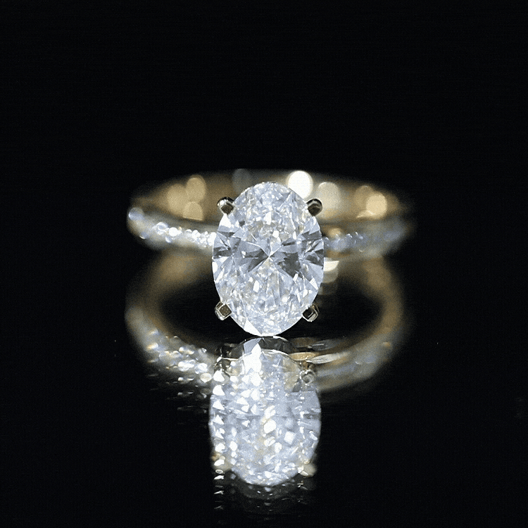 IGI Certified 3 Carat Lab Grown Diamond Oval Engagement Ring for Women