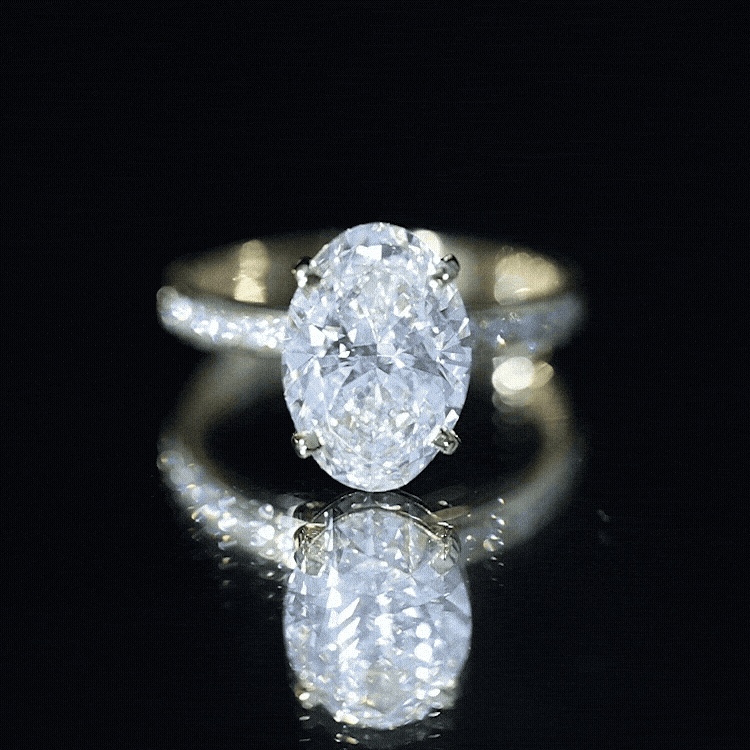 Oval Cut 5 Carat Lab Grown Diamond Big Engagement Ring with IGI Certificate