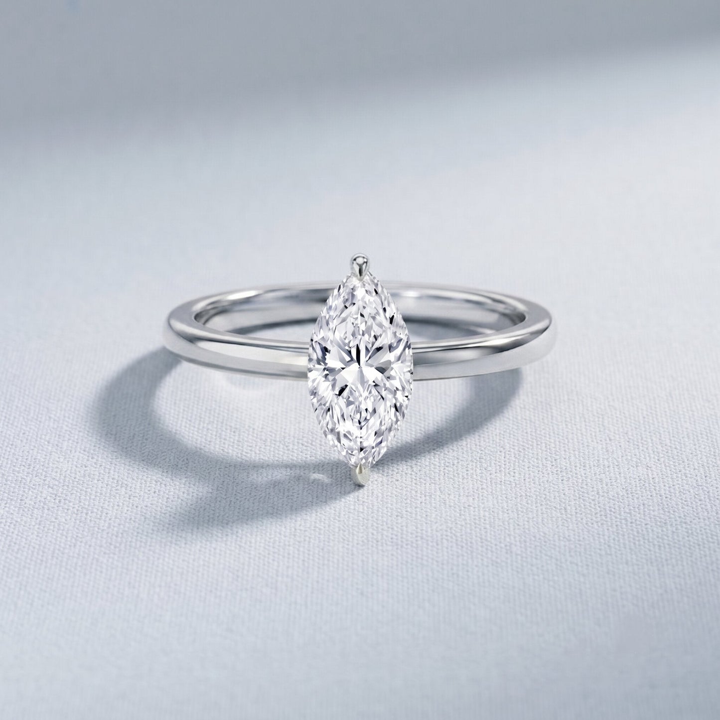IGI Certified Lab Grown 1 Carat Diamond Marquise Engagement Ring Solitaire