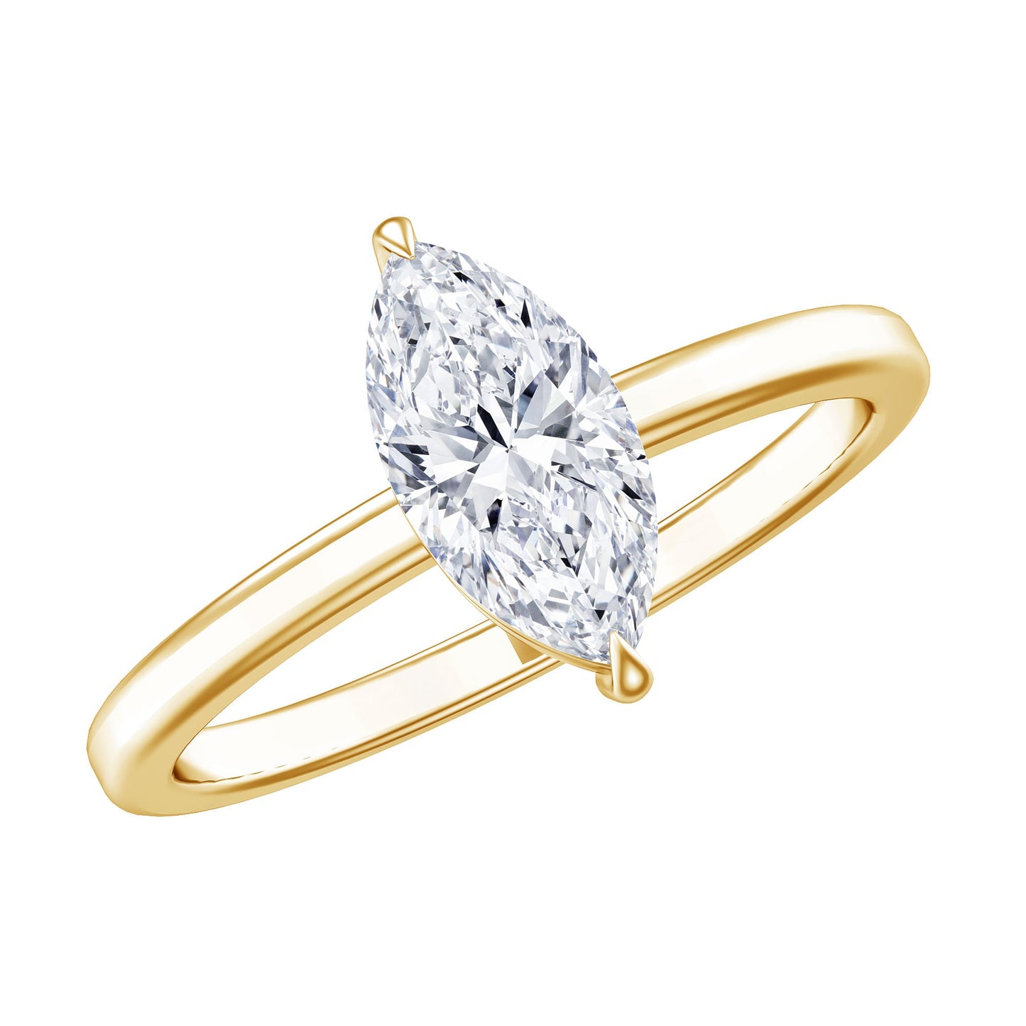 IGI Certified Lab Grown 1 Carat Diamond Marquise Engagement Ring Solitaire
