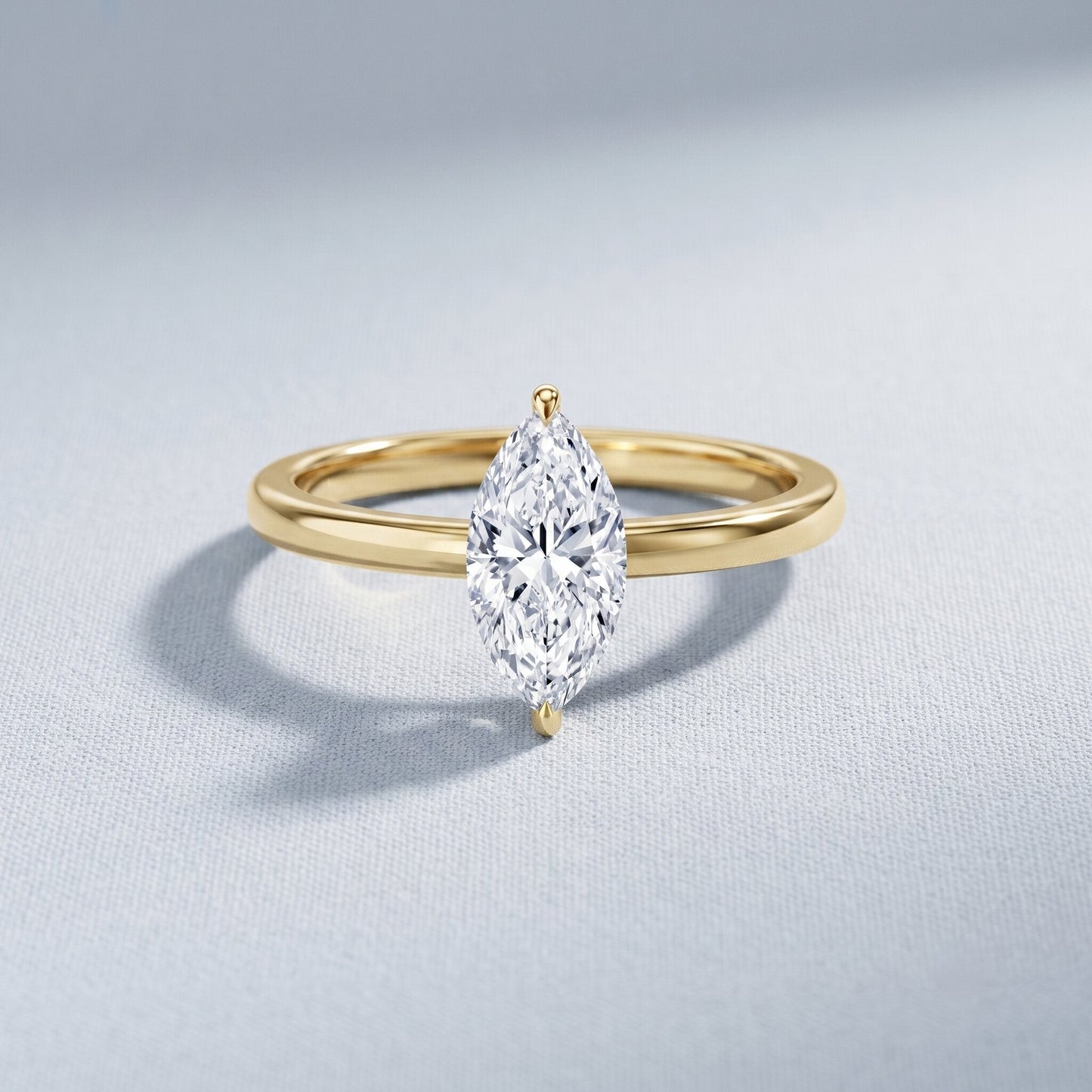 IGI Certified Lab Grown 1 Carat Diamond Marquise Engagement Ring Solitaire