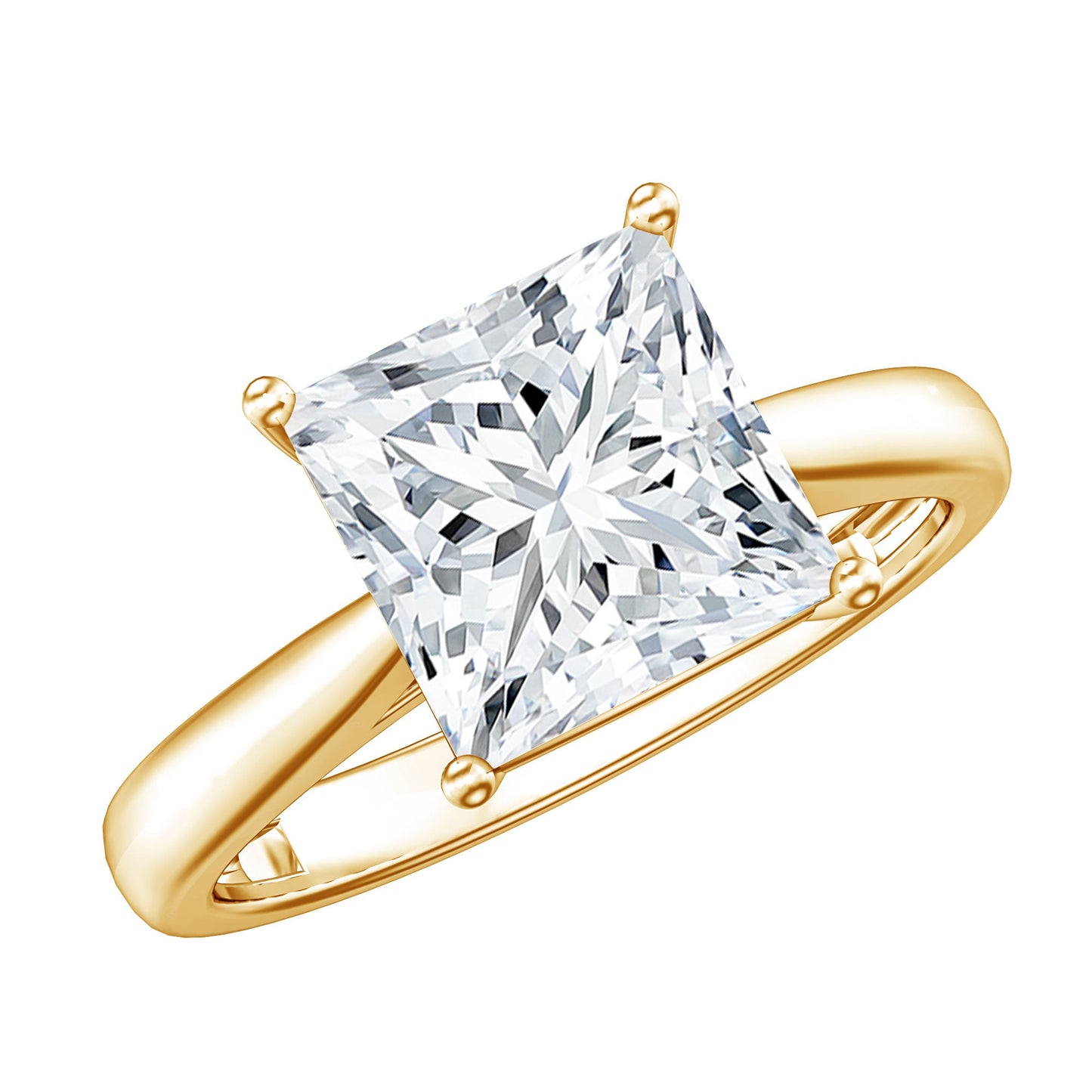 IGI Certified Lab Grown 3 Carat Diamond Princess Cut Engagement Ring Solitaire