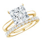 IGI Certified 2 Carat Lab Grown Diamond Princess Cut Engagement Ring With Wedding Band