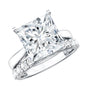 5 Carat Huge Lab Grown Diamond Princess Cut Engagement Ring Set with IGI Certificate