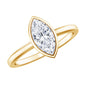 IGI Certified 1 Carat Marquise Lab Grown Diamond Engagement Ring in Bezel Setting