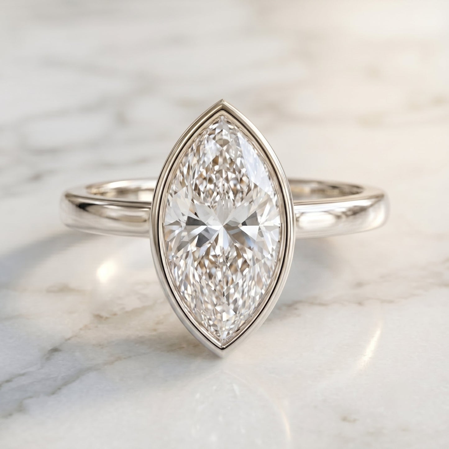 IGI Certified 2 Carat Lab Grown Diamond Marquise Ring For Engagement