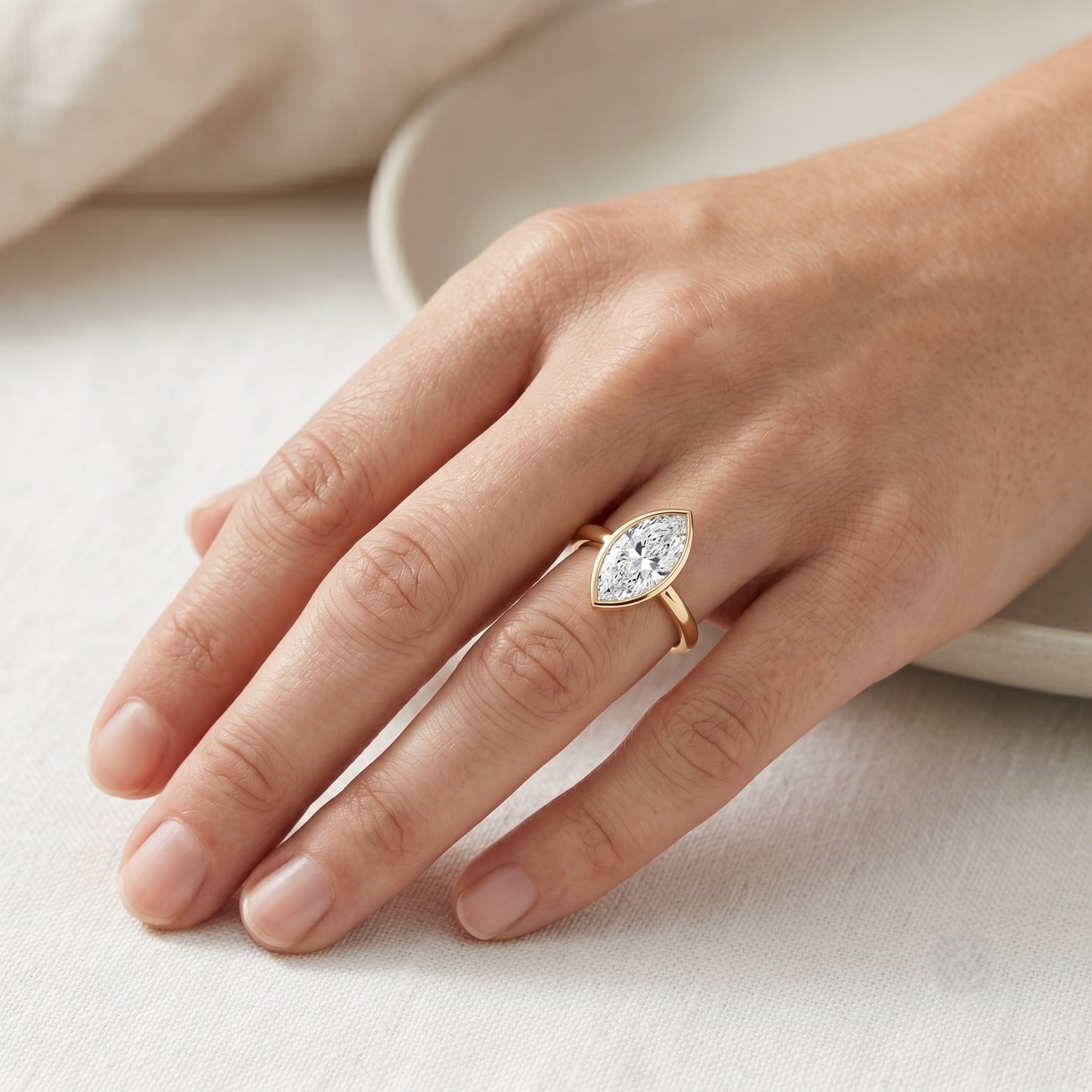 IGI Certified 2 Carat Lab Grown Diamond Marquise Ring For Engagement