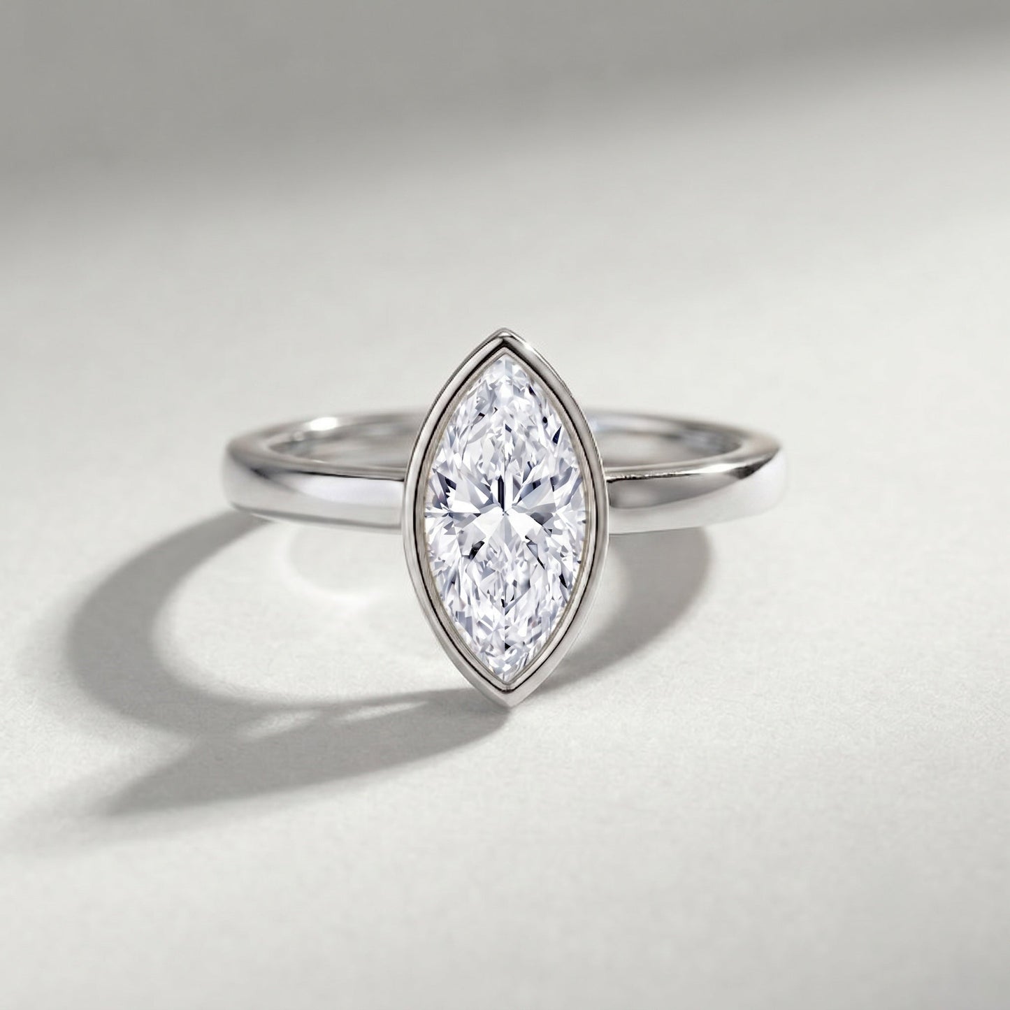 IGI Certified 3 Carat Solitaire Lab Grown Diamond Marquise Cut Engagement Ring