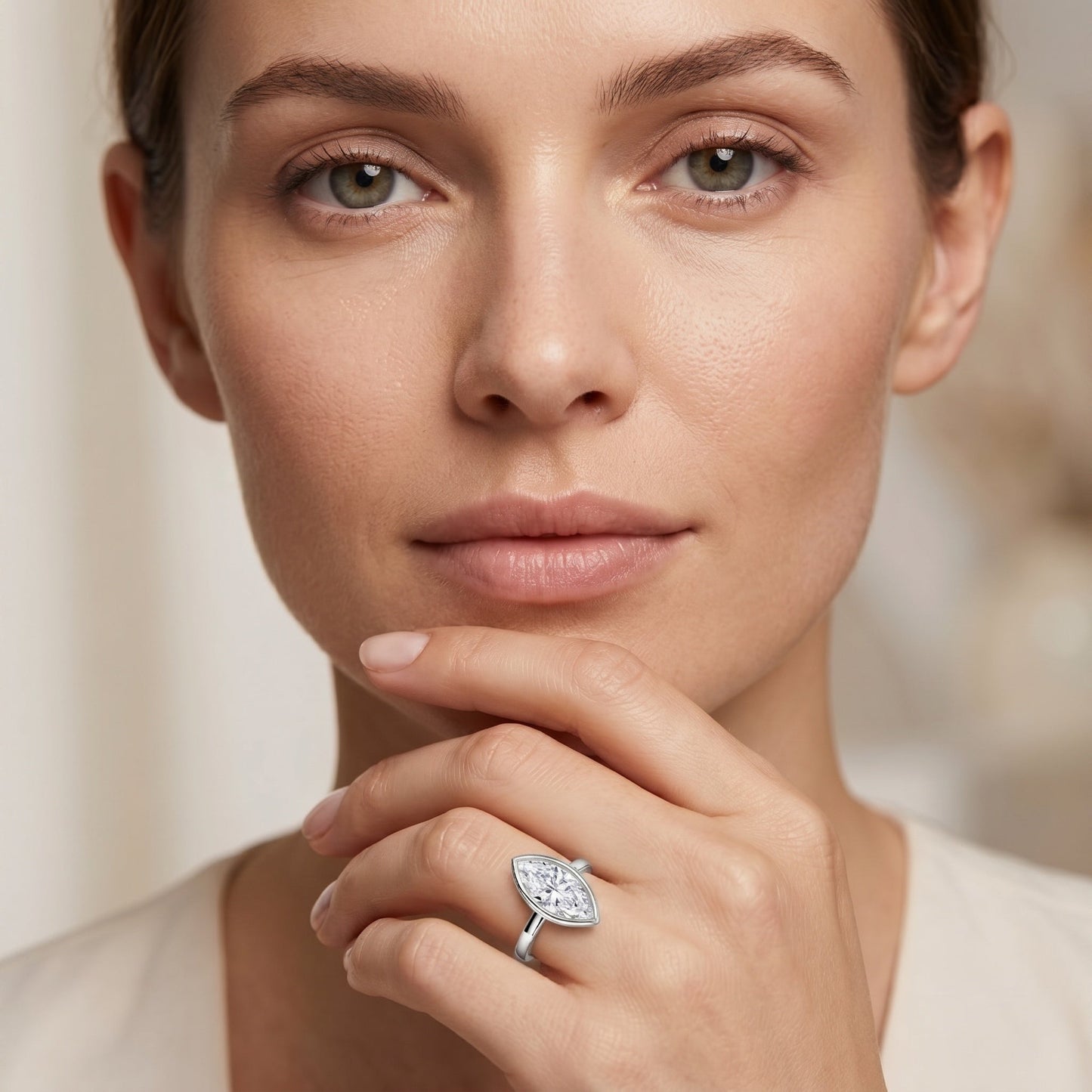 IGI Certified 3 Carat Solitaire Lab Grown Diamond Marquise Cut Engagement Ring