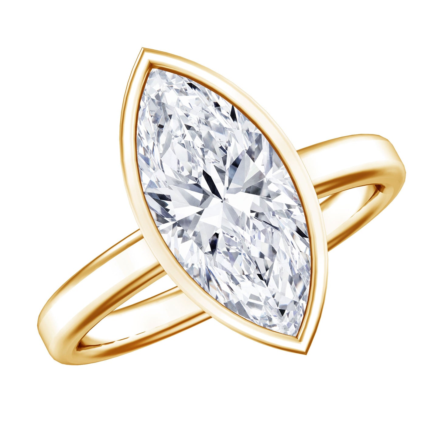 IGI Certified 3 Carat Solitaire Lab Grown Diamond Marquise Cut Engagement Ring