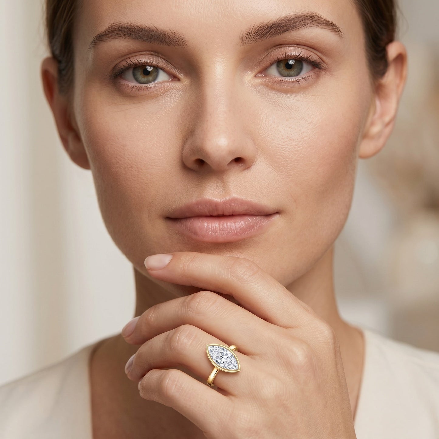 IGI Certified 3 Carat Solitaire Lab Grown Diamond Marquise Cut Engagement Ring