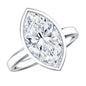 4 Carat Marquise Cut Lab Grown Diamond Bezel Engagement Ring with IGI Certificate