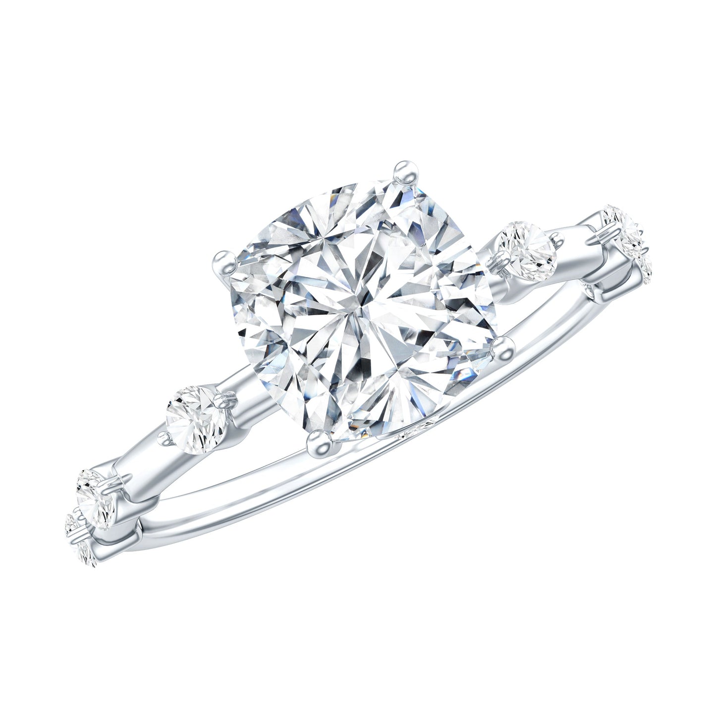 3 Carat IGI Certified Lab Grown Diamond Cushion Cut Engagement Ring for Women