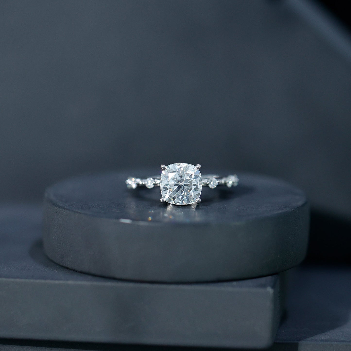 3 Carat IGI Certified Lab Grown Diamond Cushion Cut Engagement Ring for Women