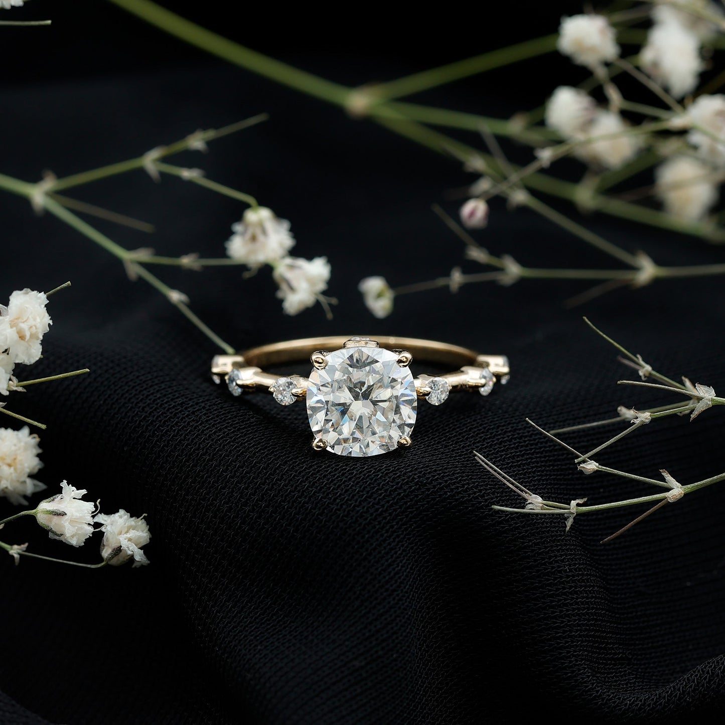 3 Carat IGI Certified Lab Grown Diamond Cushion Cut Engagement Ring for Women