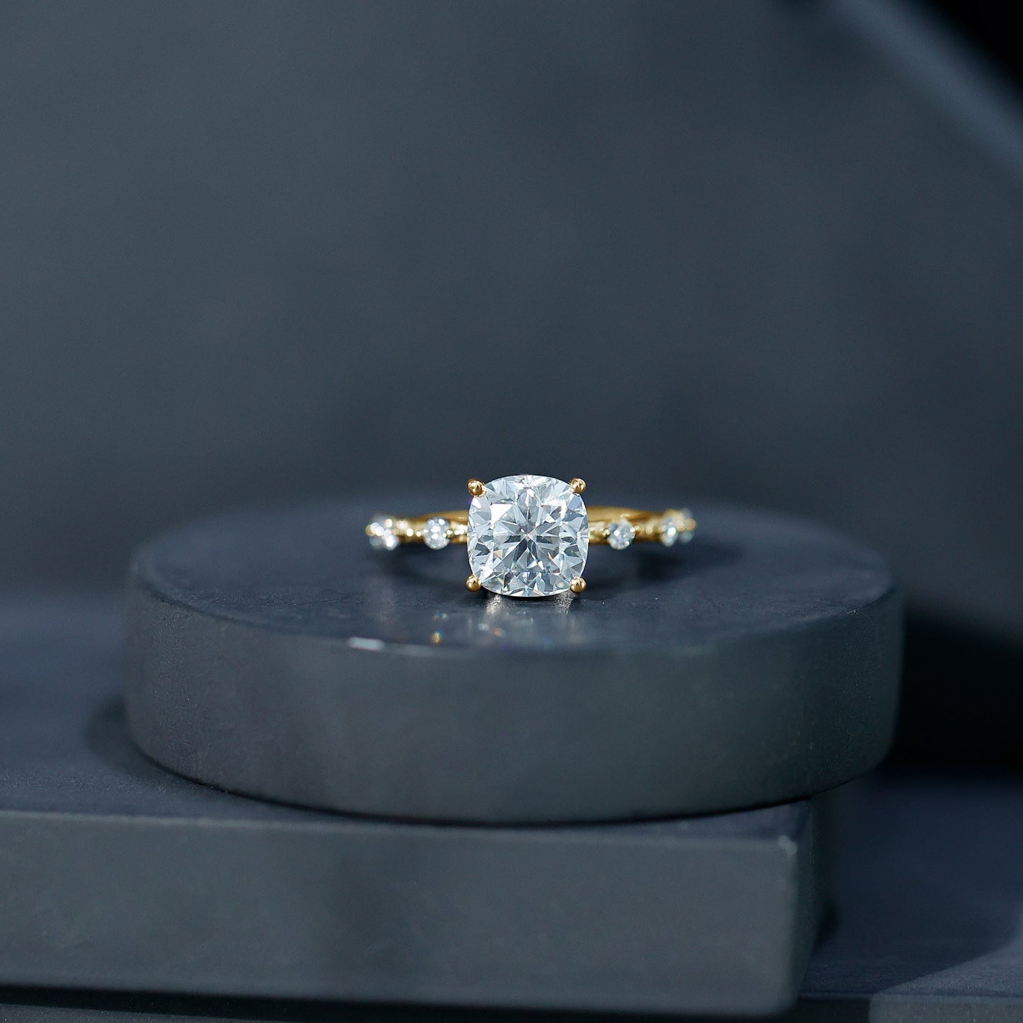 3 Carat IGI Certified Lab Grown Diamond Cushion Cut Engagement Ring for Women