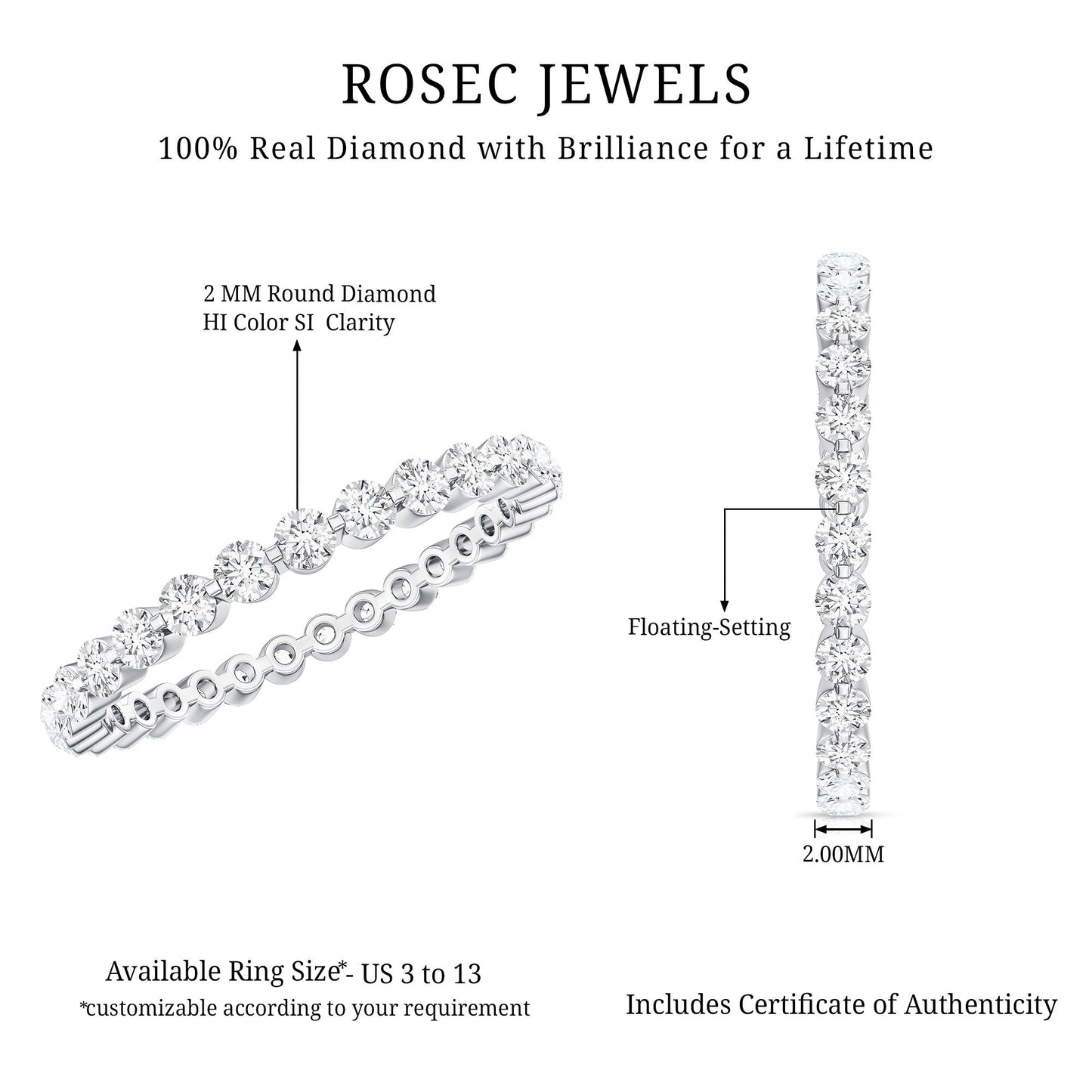 Natural Diamond Full Eternity Ring