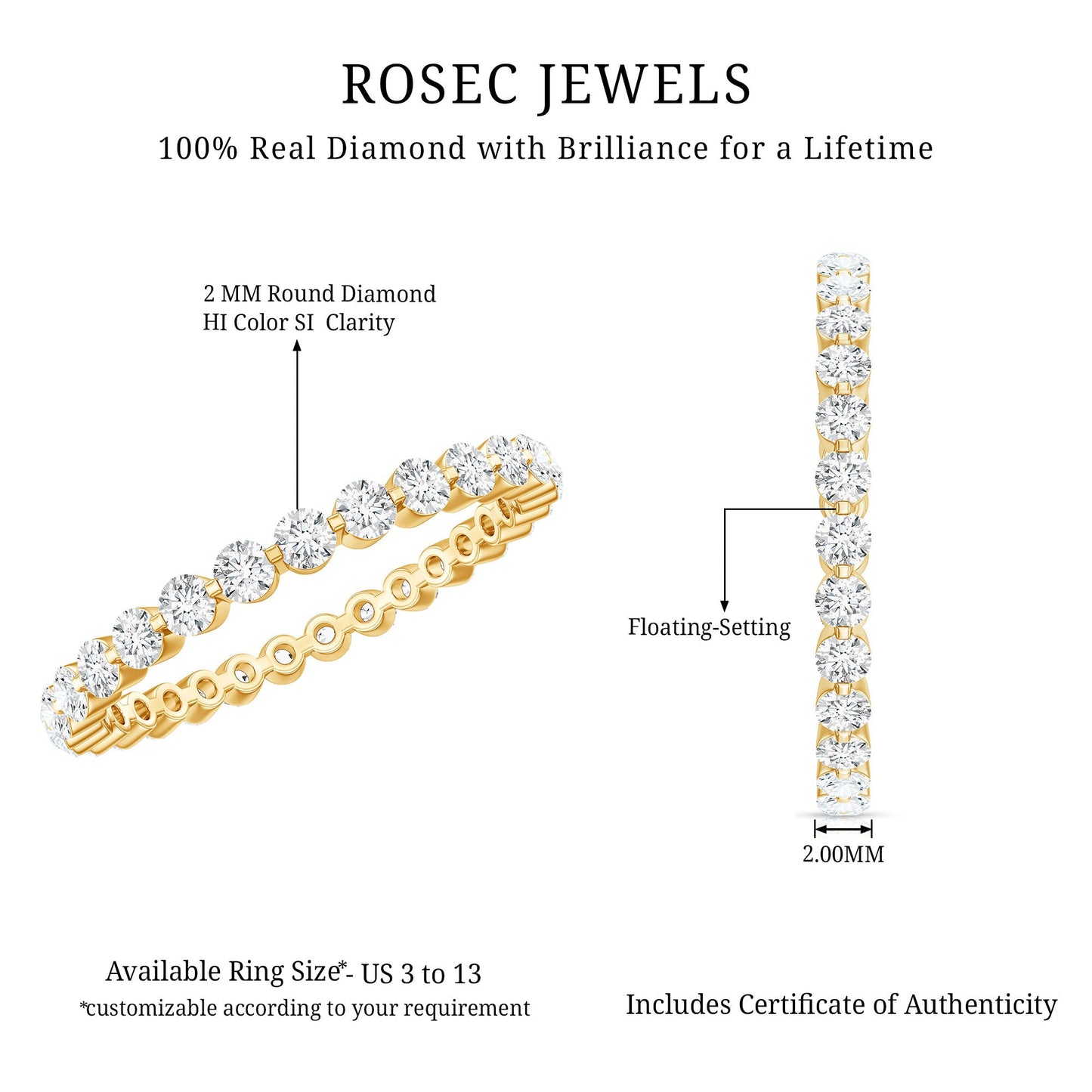 Natural Diamond Full Eternity Ring