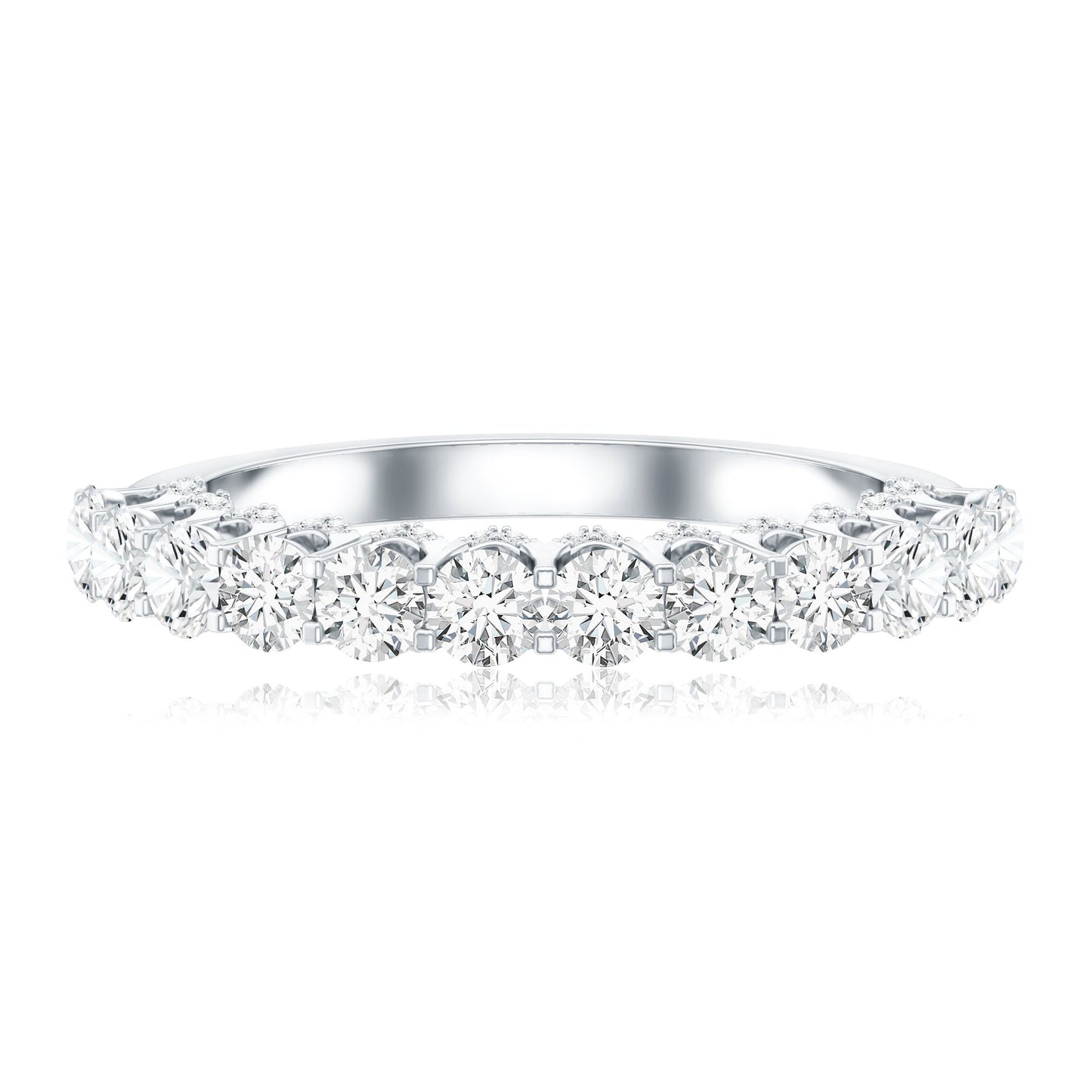 Lab Grown Diamond Half Eternity Wedding Band for Women
