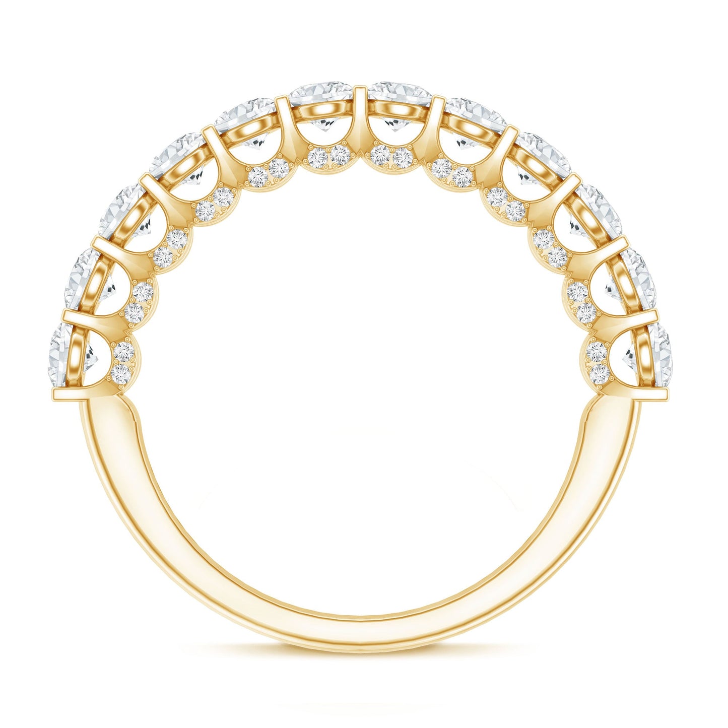 Lab Grown Diamond Half Eternity Wedding Band for Women