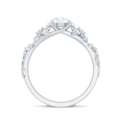 Designer Moissanite Flower Engagement Ring for Women