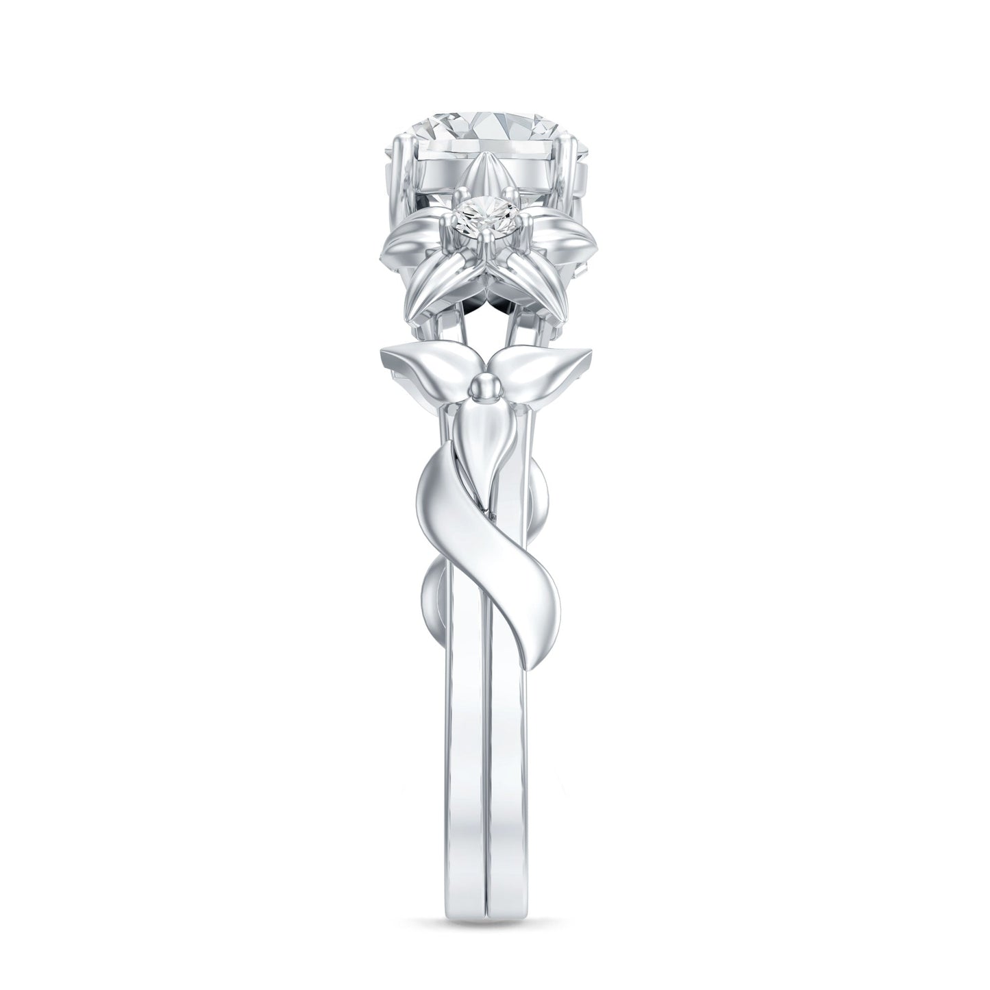 Designer Moissanite Flower Engagement Ring for Women